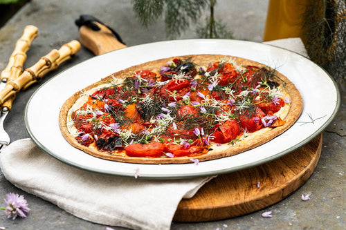 Falcon x BGE x Chantelle Nicholson Barbecued Tomato and Cheddar Tart.