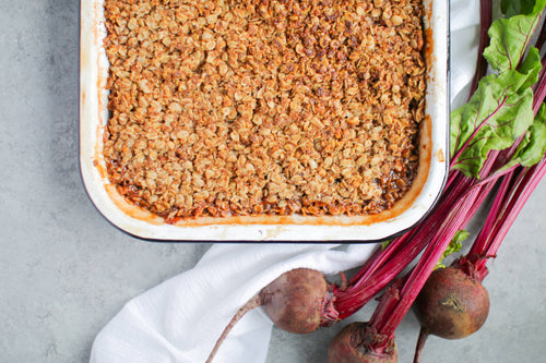 Vegan Apple & Beetroot Crumble.