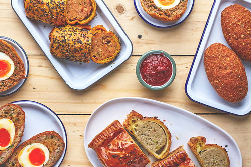 Homemade scotch eggs.