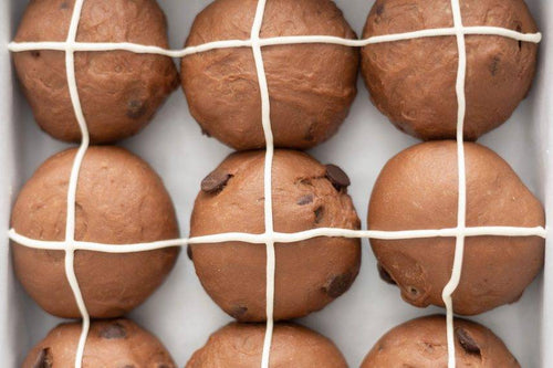 Chocolate Hot Cross Buns.
