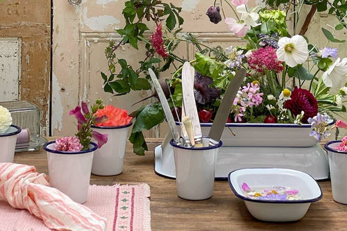 How to use enamelware as a planter.