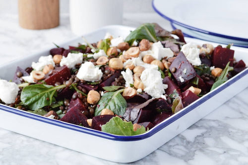 Lentil, Goat’s Cheese & Roast Beet Salad.