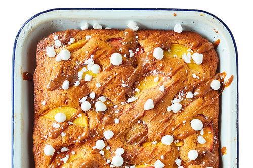 Peach & Dulce De Leche Cake with Meringues & Cream.